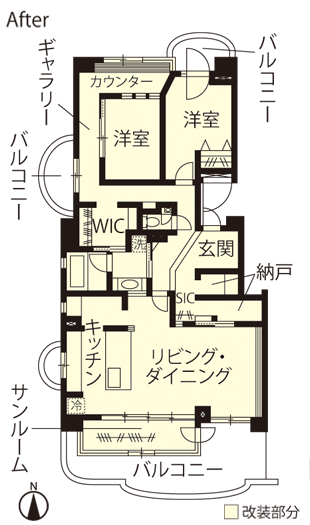 マンションリノベーション 改修後間取り図