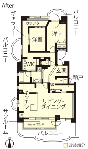 マンションリノベーション　改修後間取り図