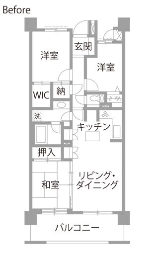 マンションリノベーション 既存間取り図