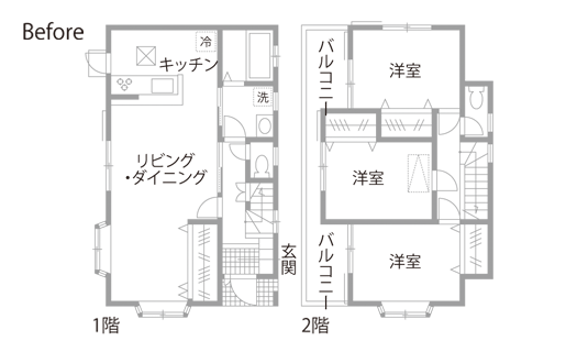 戸建リノベーション　既存間取り図