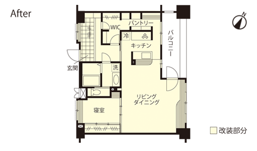 マンションリノベーション　改修後間取り図