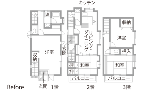 戸建てリノベーション 既存間取り図