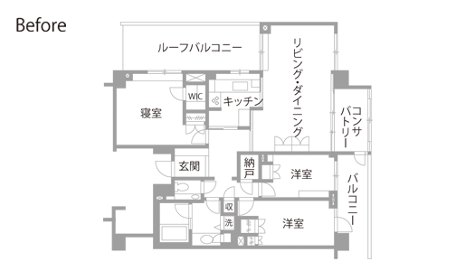 マンションリノベーション　既存間取り図