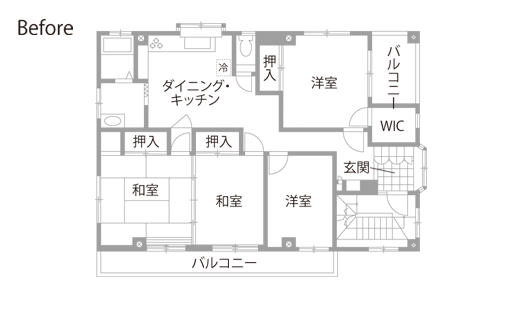 戸建てリノベーション　既存間取り図