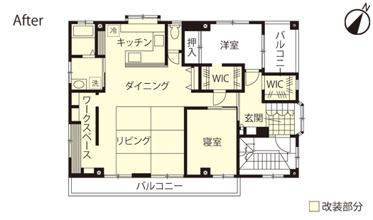 戸建てリノベーション　改修後間取り図