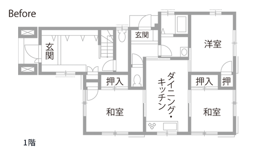 戸建てリノベーション　既存間取り図