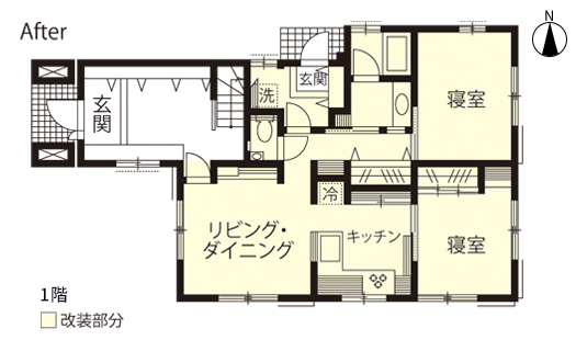 戸建てリノベーション 改修後間取り図