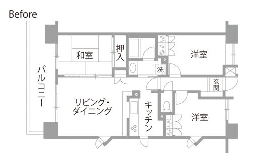 マンションリノベーション　既存間取り図