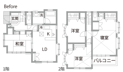 戸建てリノベーション 既存間取り図