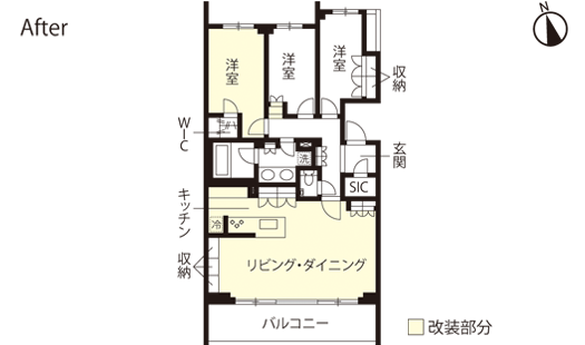 戸建てリノベーション 改修後間取り図