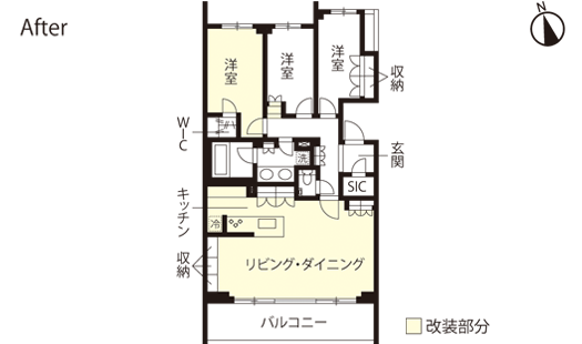 戸建てリノベーション　改修後間取り図