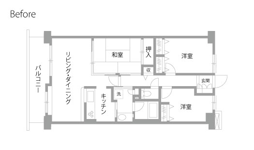 マンションリノベーション　既存間取り図