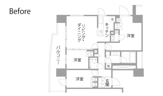 マンションリノベーション　既存間取り図