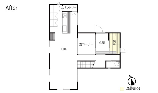 戸建てリノベーション　改修後間取り図