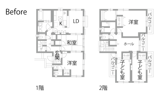 戸建てリノベーション 既存間取り図
