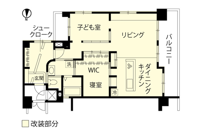 リフォーム・リノベーションの事例｜ウォークスルークロゼット 間取り