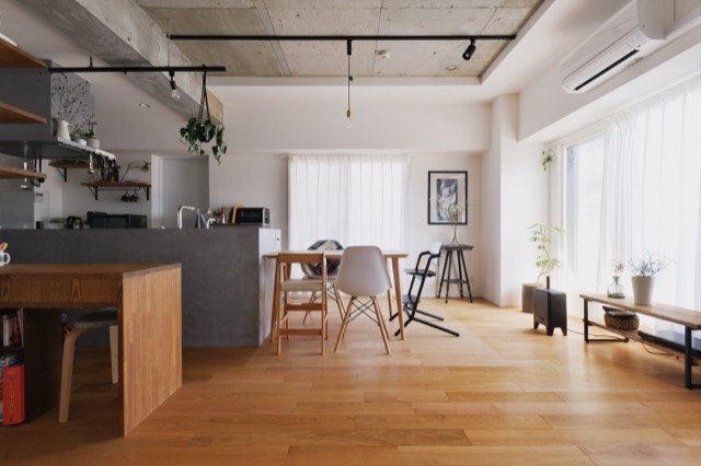 リノベのネタ帳｜おしゃれな天井　マンションリノベーション　ダイニング・キッチン　あらわし