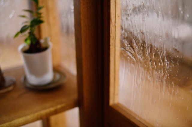 リノベのネタ帳｜リビングのドアのデザイン　波模様ガラス