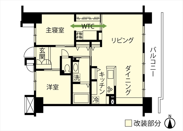 リノベのネタ帳｜WTC　マンションリノベーション　ウォークスルークローゼット　After間取り図