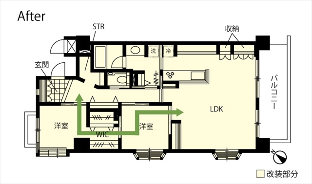 WTC　マンションリノベーション　ウォークスルークローゼット　After間取り図