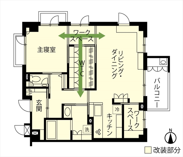 WTC　マンションリノベーション　ウォークスルークローゼット　After間取り図