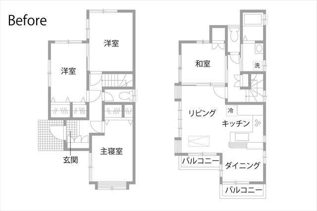 撮影雑記｜戸建てリノベーション　Before間取り図