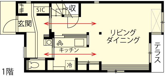 リノベのネタ帳｜回遊動線　間取り図　戸建てリノベーション