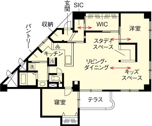 リノベのネタ帳｜回遊動線　間取り図　マンションリノベーション