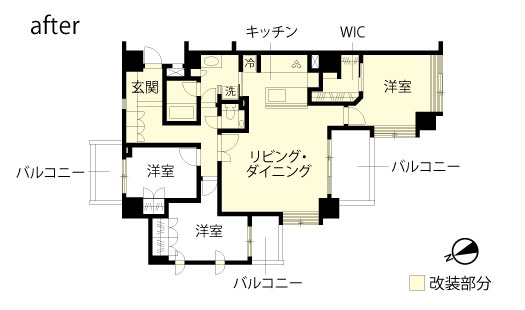 マンションリノベーション 改修後間取り図
