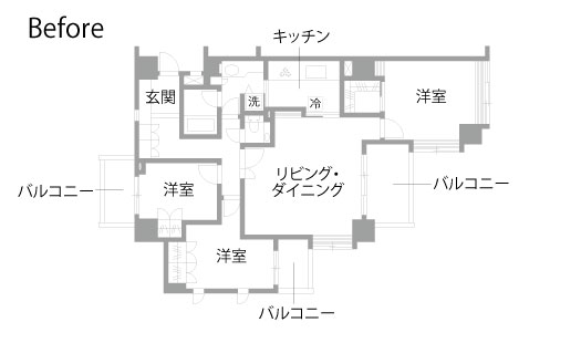 マンションリノベーション 既存間取り図