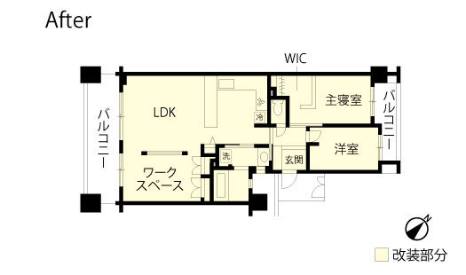 マンションリノベーション 改修後間取り図