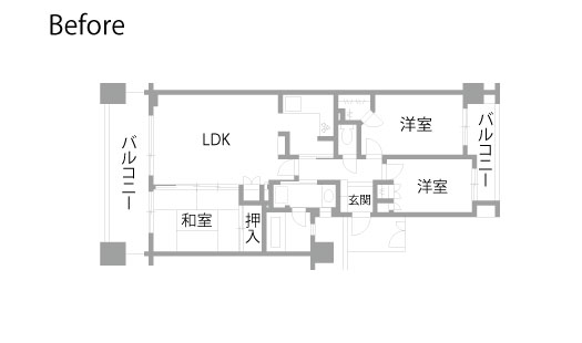 マンションリノベーション 既存間取り図