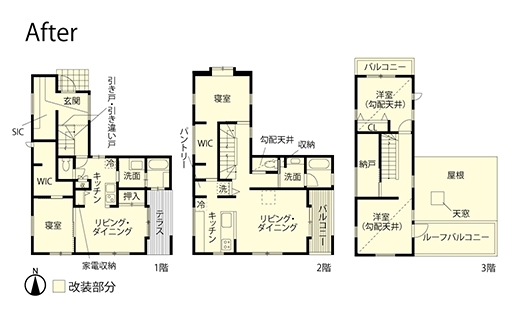 戸建てリノベーション　改修後間取り図