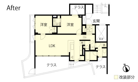 マンションリノベーション 改修後間取り図