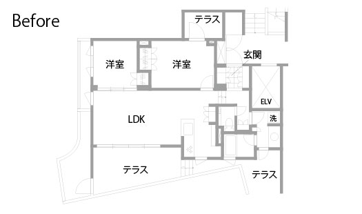 マンションリノベーション 既存間取り図