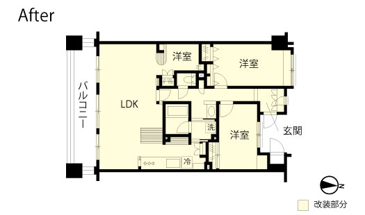 マンションリノベーション 改修後間取り図