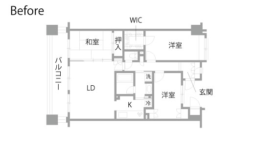 マンションリノベーション 既存間取り図