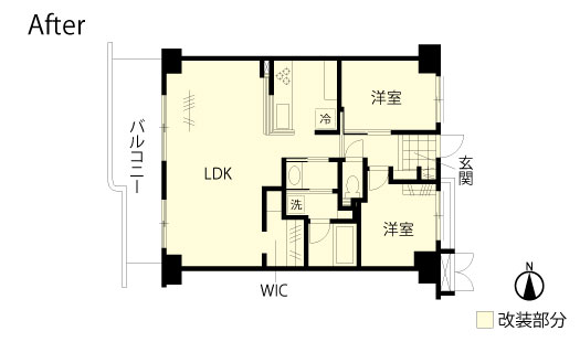 マンションリノベーション 改修間取り図