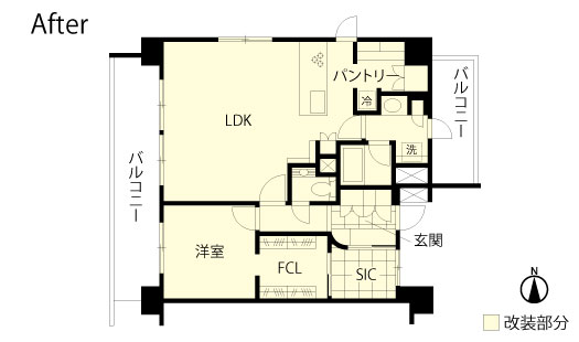 マンションリノベーション 改修間取り図