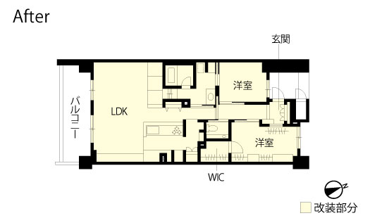 マンションリノベーション　改修後間取り図
