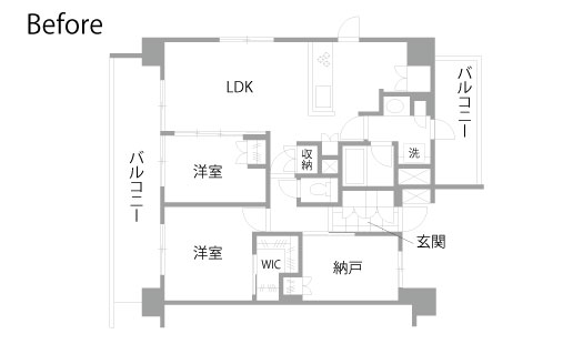 マンションリノベーション 既存間取り図