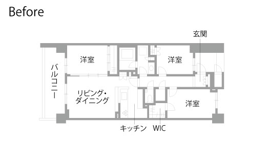 マンションリノベーション　既存間取り図