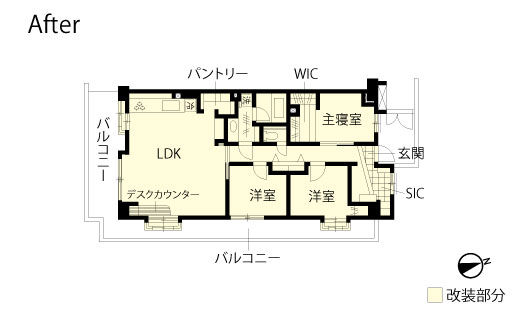マンションリノベーション　改修後間取り図