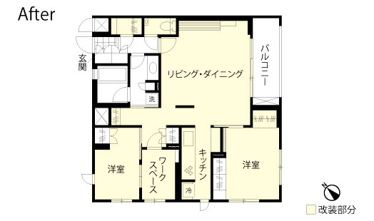 マンションリノベーション　改修後間取り図