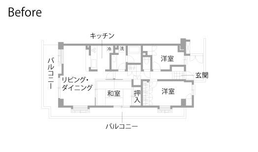 マンションリノベーション　既存間取り図