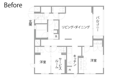 マンションリノベーション　既存間取り図