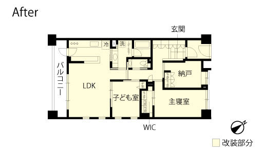 マンションリノベーション　改修後間取り図