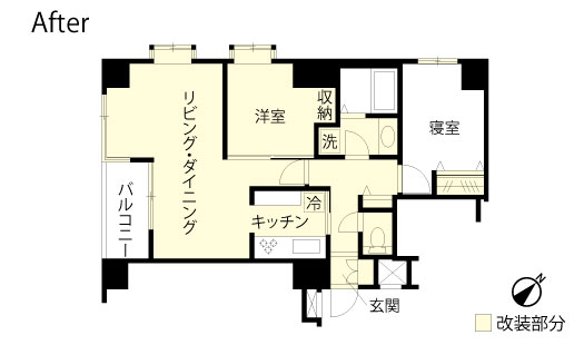 マンションリノベーション　改修後間取り図