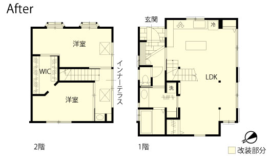戸建てリノベーション　改修後間取り図