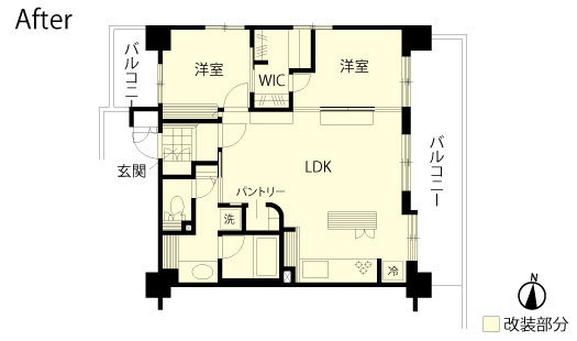 マンションリノベーション　改修後間取り図